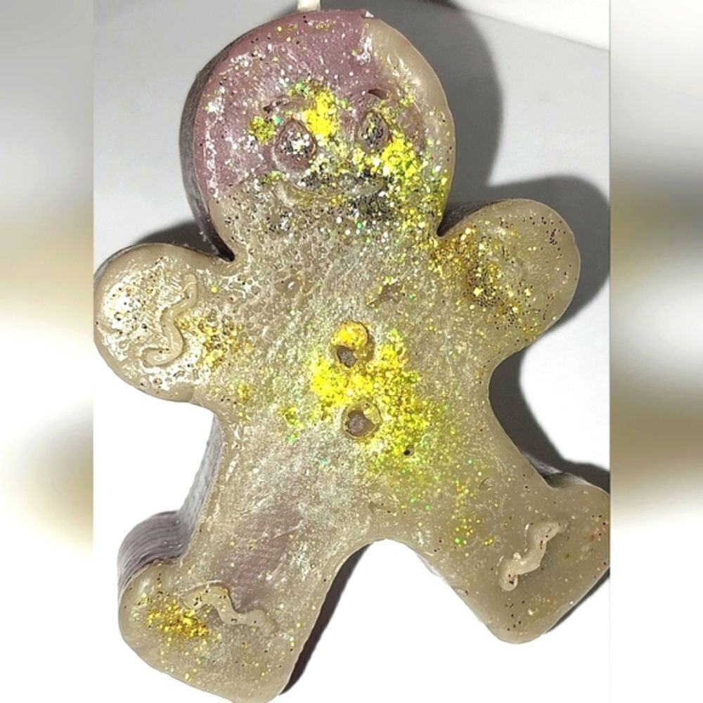 Hand crafted limited edition Gingerbread man candle
